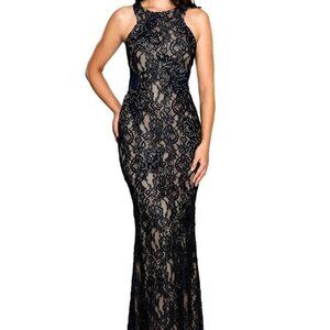 Cachet 5825OZ Evening Dress Midnight Nude size 0